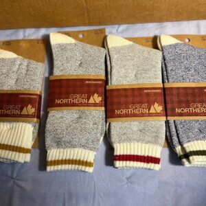4 pairs Great Northern Socks (3 pairs size 10-13 & 1 pair 9-11) Gray / Blue NEW